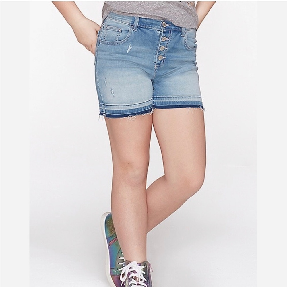 NWT Justice Girls Destructed High Rise Midi Shorts
